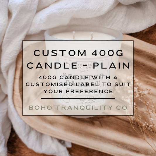 CUSTOM ORDER - SCENTED CANDLE (400g) - PLAIN (all aroma options)